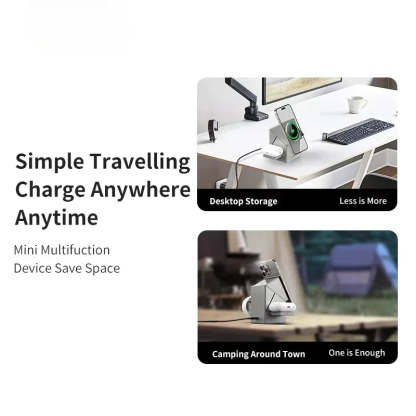 3-in-1 Wireless Charger with Auto-Rotating Dock