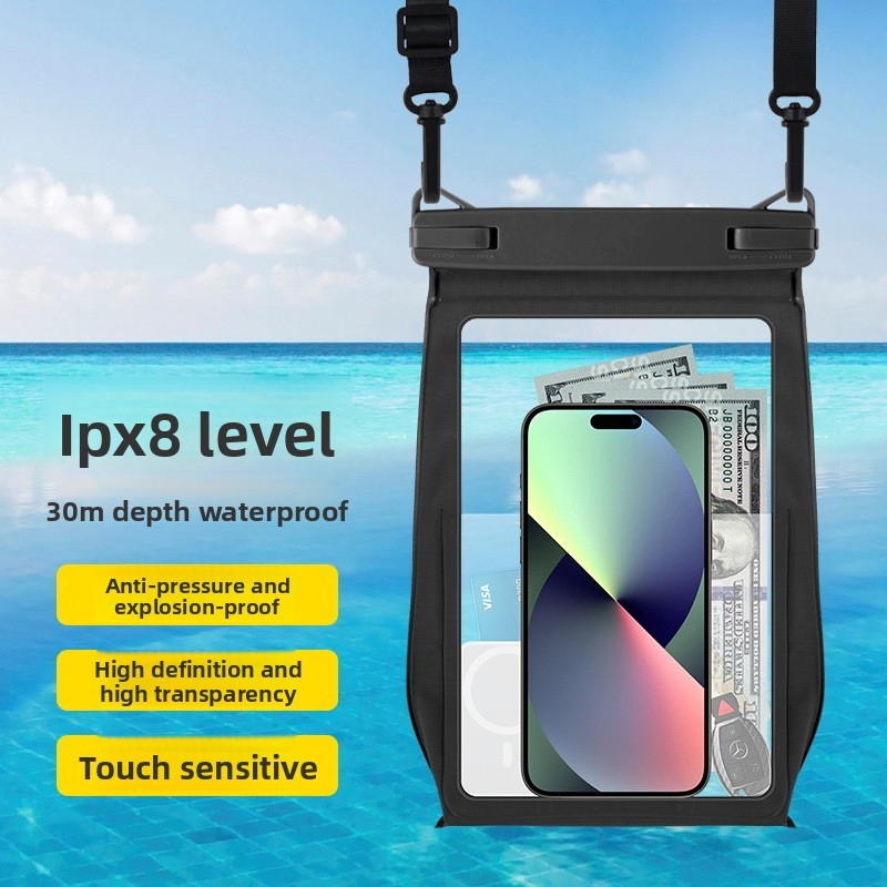 Compatible Waterproof Bag Case for Samsung Apple Huawei Phones 8.2inch Universal Crossbody Bag Waterproof Cover