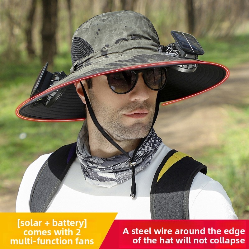 Solar Powered Fan Hat – Fishing Cap with USB Rechargeable Cooling Fan, Outdoor Sun Protection Hat