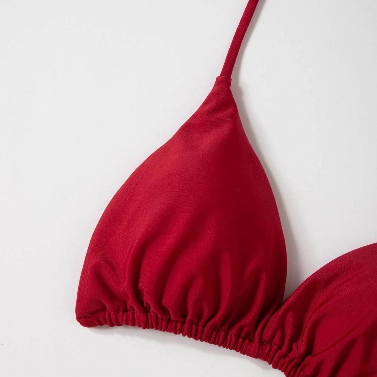 New Style European and American Solid Color Sexy Tie Rope Hot Girl Temperament Women's Fashion Bikini Swimsuit Two-Piece Tight-Fitting