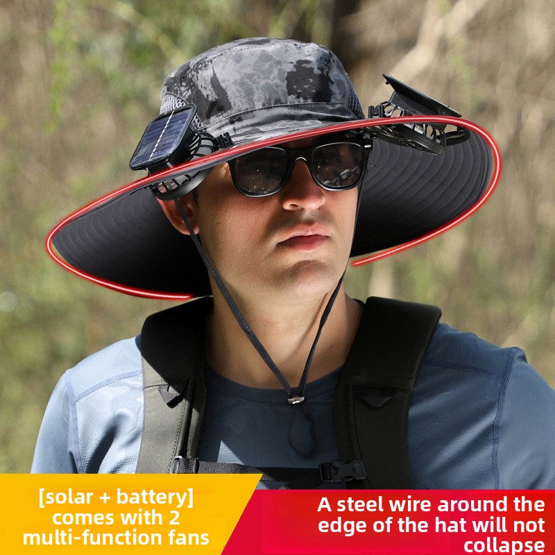 Solar Powered Fan Hat – Fishing Cap with USB Rechargeable Cooling Fan, Outdoor Sun Protection Hat