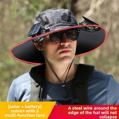 Solar Powered Fan Hat – Fishing Cap with USB Rechargeable Cooling Fan, Outdoor Sun Protection Hat