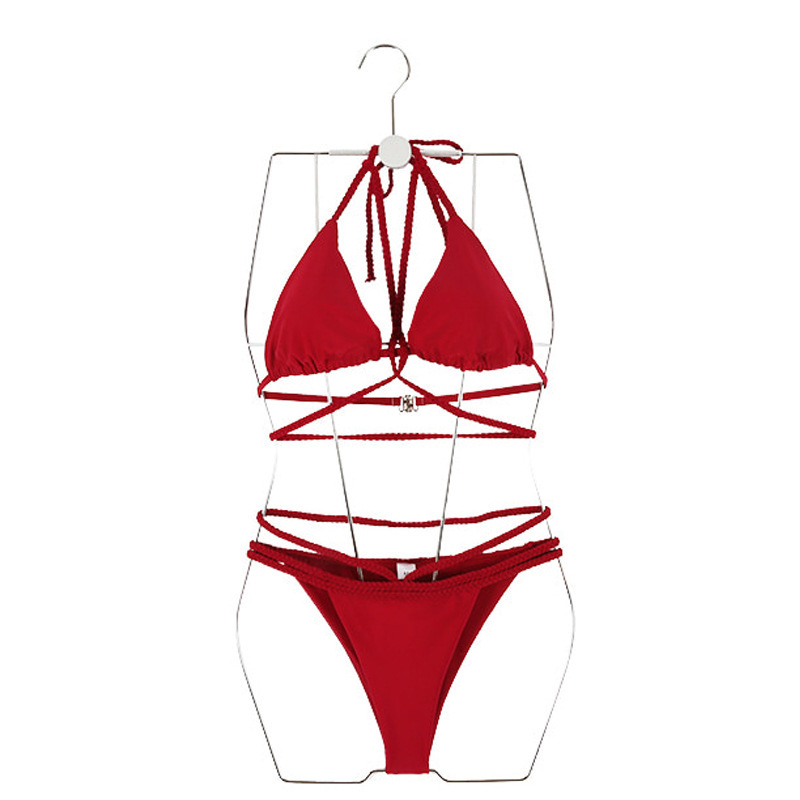 New Slimming Sexy Solid Color Women's Push-Up Hot Spring Bikini Swimsuit