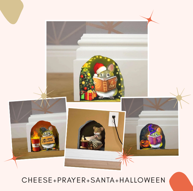 😂Funny Decoration 🐭🏠 3D Mouse Wall Sticker