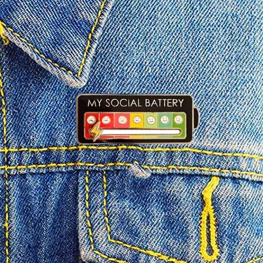 Funny Social Mood Brooch Pin for 7 Days