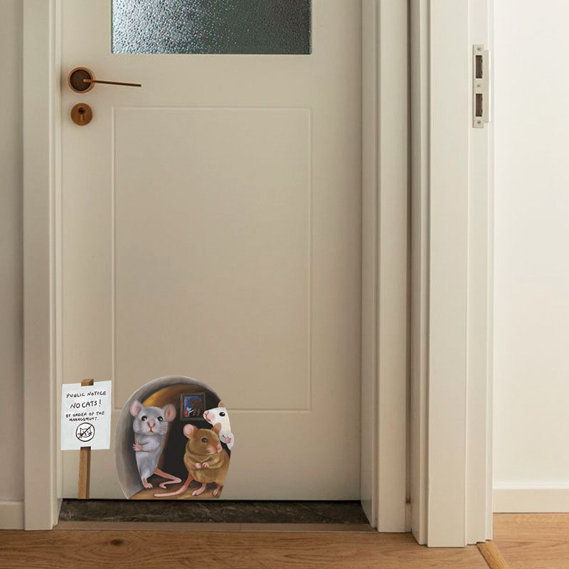 😂Funny Decoration 🐭🏠 3D Mouse Wall Sticker