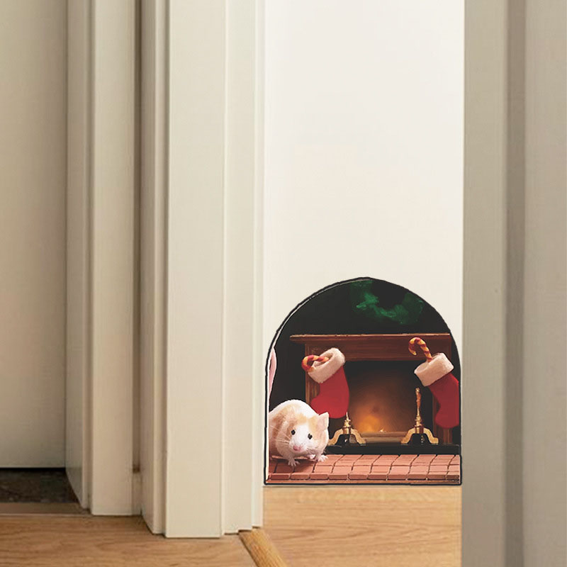 😂Funny Decoration 🐭🏠 3D Mouse Wall Sticker