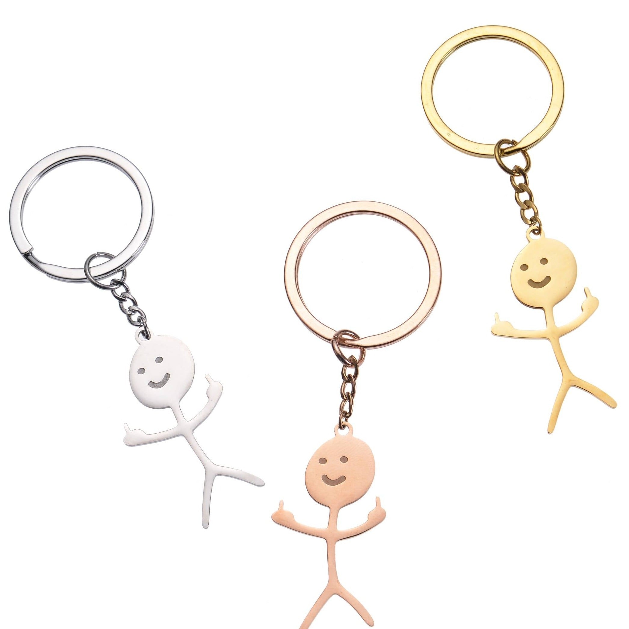 Funny Doodle Stickman Keychain