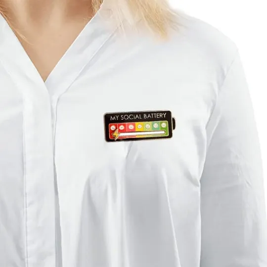 Funny Social Mood Brooch Pin for 7 Days