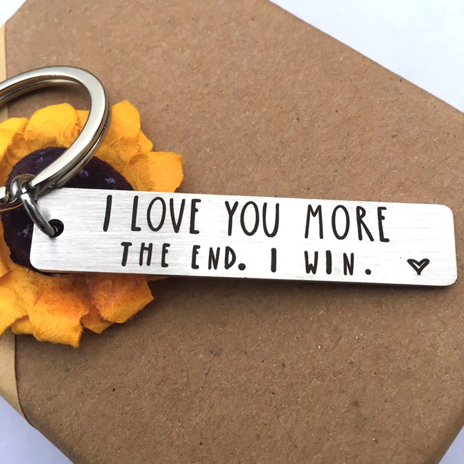 "I Love You More The End I Win"Funny Keychain-- A gift for him/her
