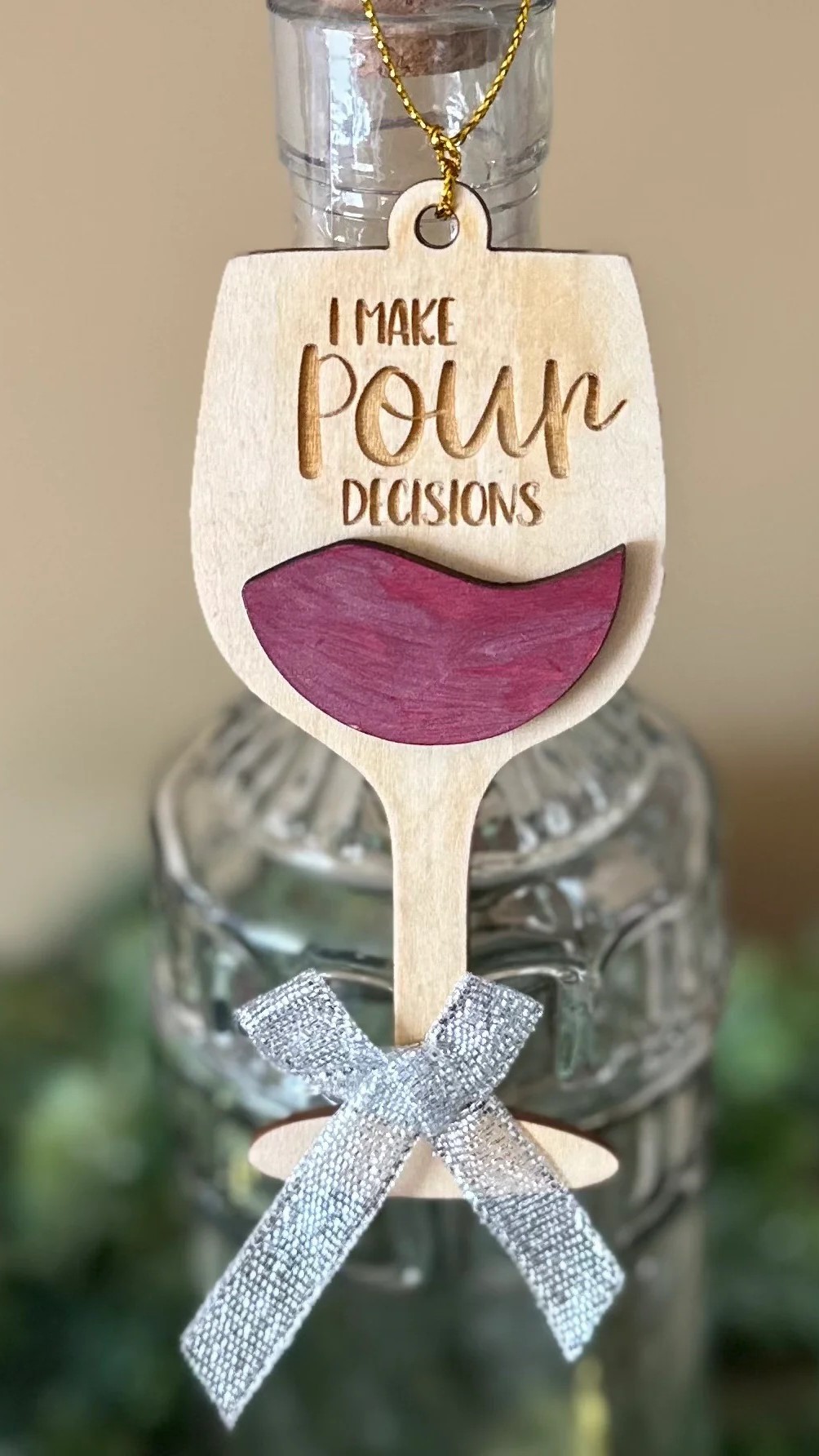 Funny Christmas Wine Ornament