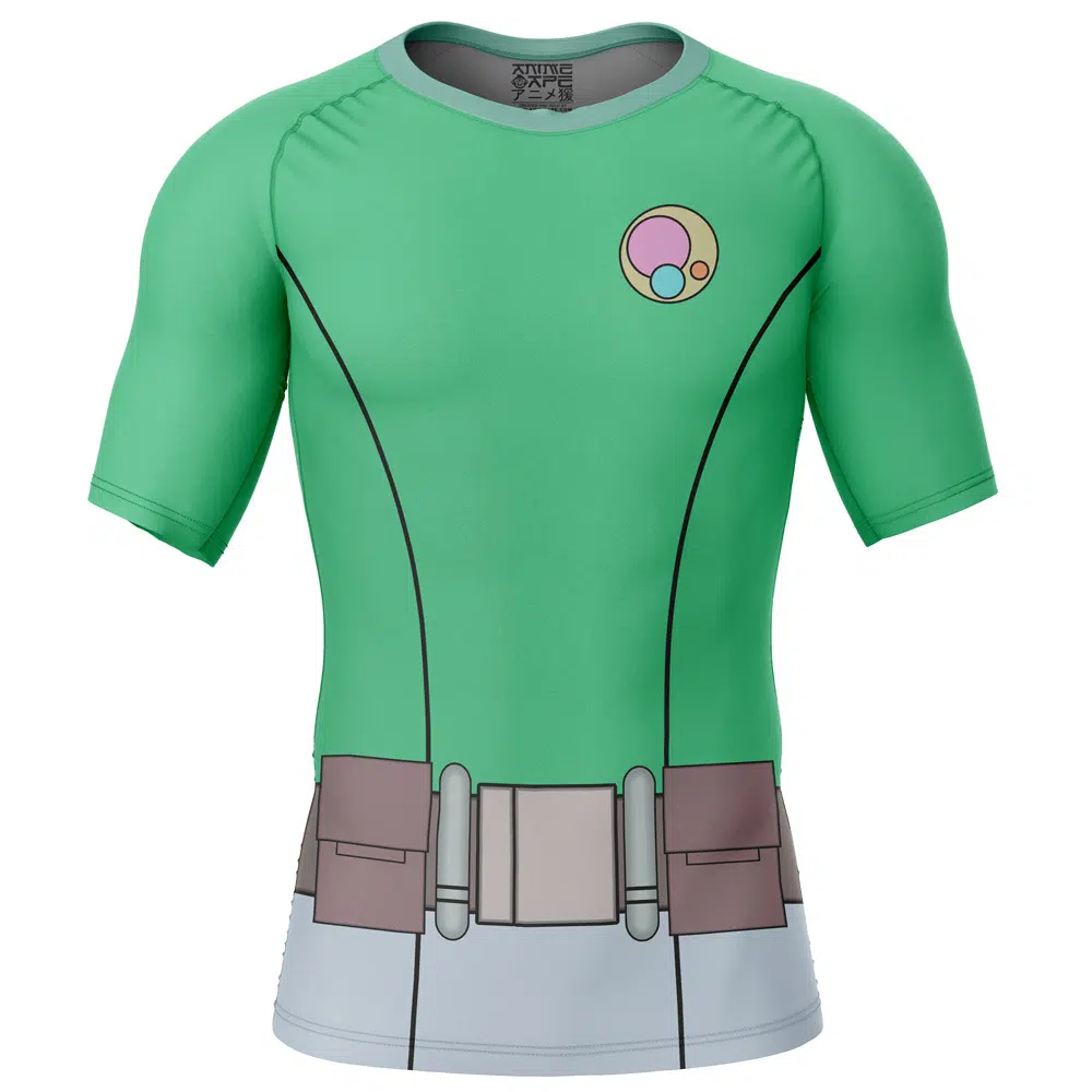 Allen The Alien Green Invincible Short Sleeve Rash Guard Compression S ...