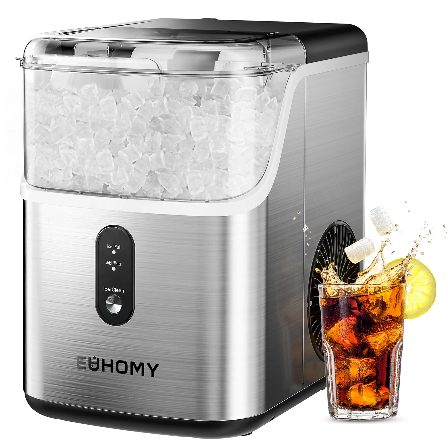 Pebble Counter Ice Maker Machine with 35lbs/24H Soft Ice Self-Cleaning