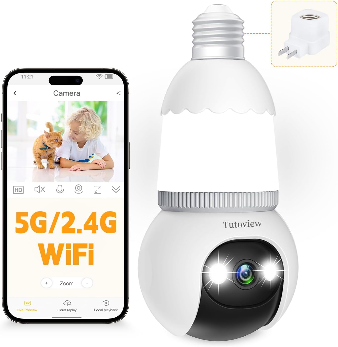 💝𝐐𝐕𝐂 𝐃𝐞𝐚𝐥𝐬 𝐨𝐧 𝐭𝐡𝐞 𝐃𝐚𝐢𝐥𝐲 - 𝐁𝐮𝐲 2 𝐆𝐞𝐭 2 𝐅𝐫𝐞𝐞✨4MP Light Bulb Security Camera 5G&2.4GHz Wireless Outdoor Indoor Camera with Night Vision