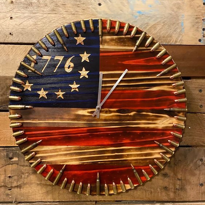 Veteran Family-Handmade Honor US Flag Patriotic Clock