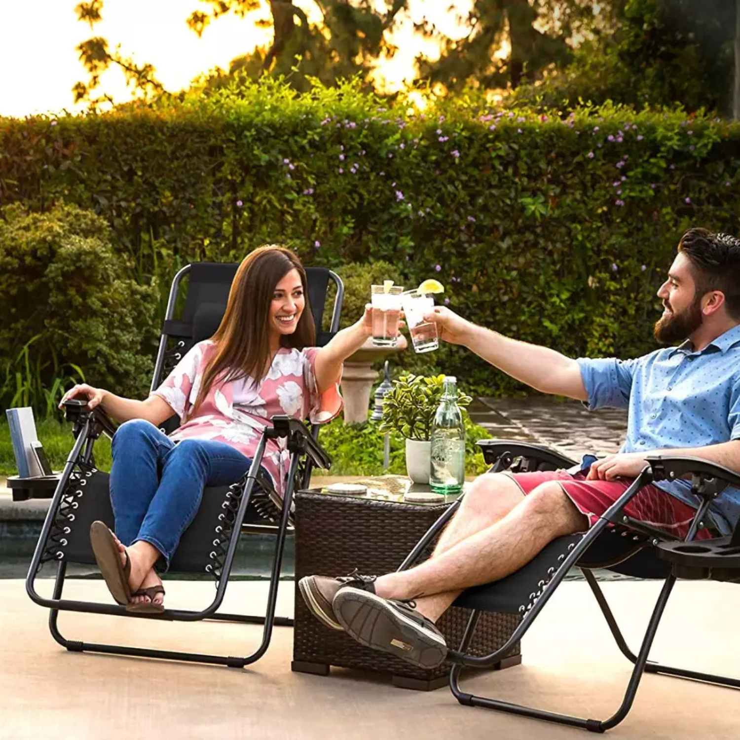 Multi-Position Relaxer Chair Sun Lounger with Sun Canopy