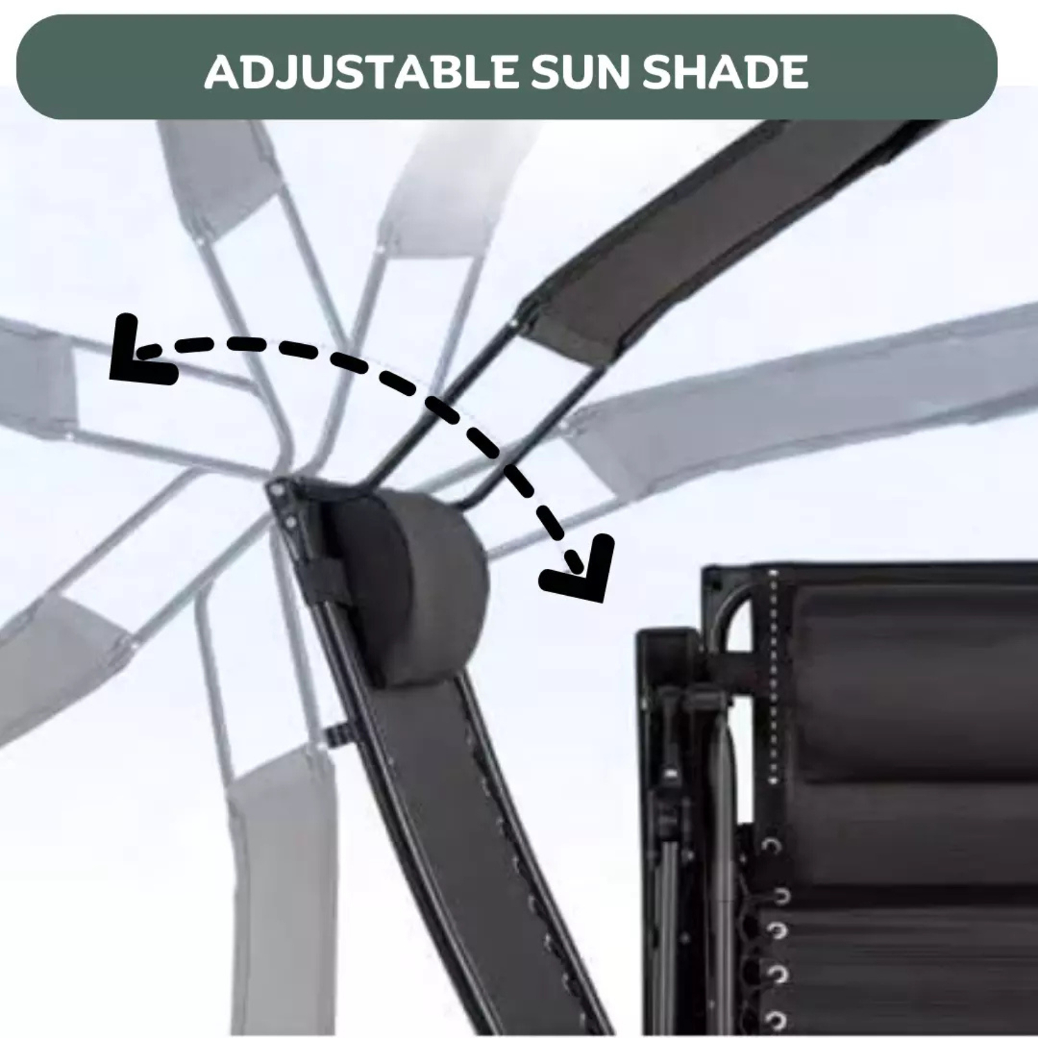 Multi-Position Relaxer Chair Sun Lounger with Sun Canopy