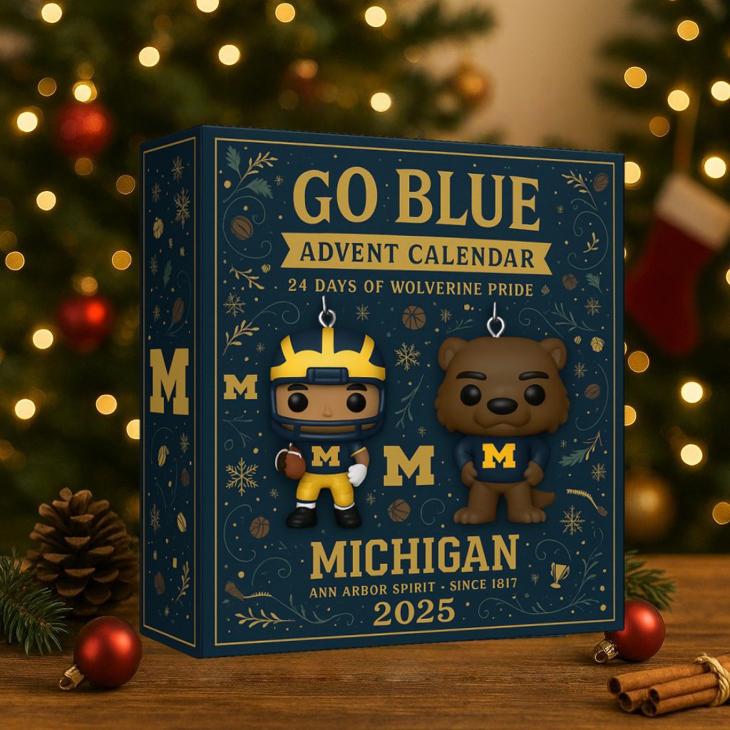 Michigan Wolverines 2025 Advent Calendar 3D Christmas Ornaments