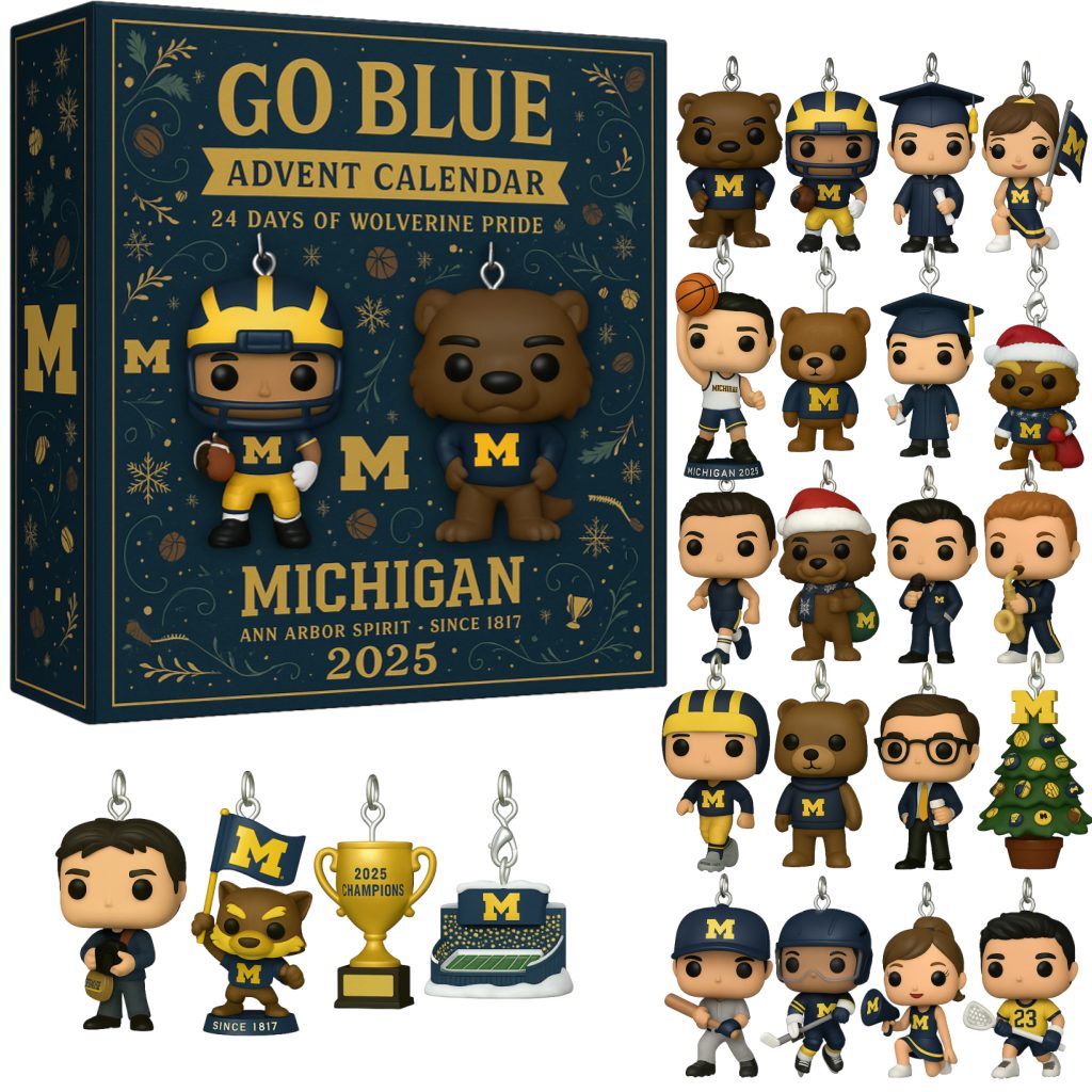 Michigan Wolverines 2025 Advent Calendar 3D Christmas Ornaments