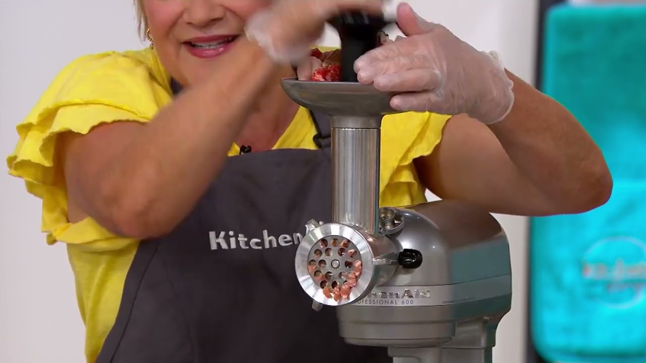 KitchenAid Metal Food Grinder Attachment with Sausage Stuffer on QVC