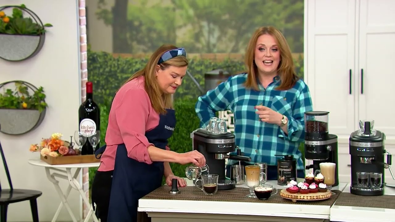 KitchenAid Semi Automatic Espresso Maker with Attached Steam Wand on QVC -  YouTube