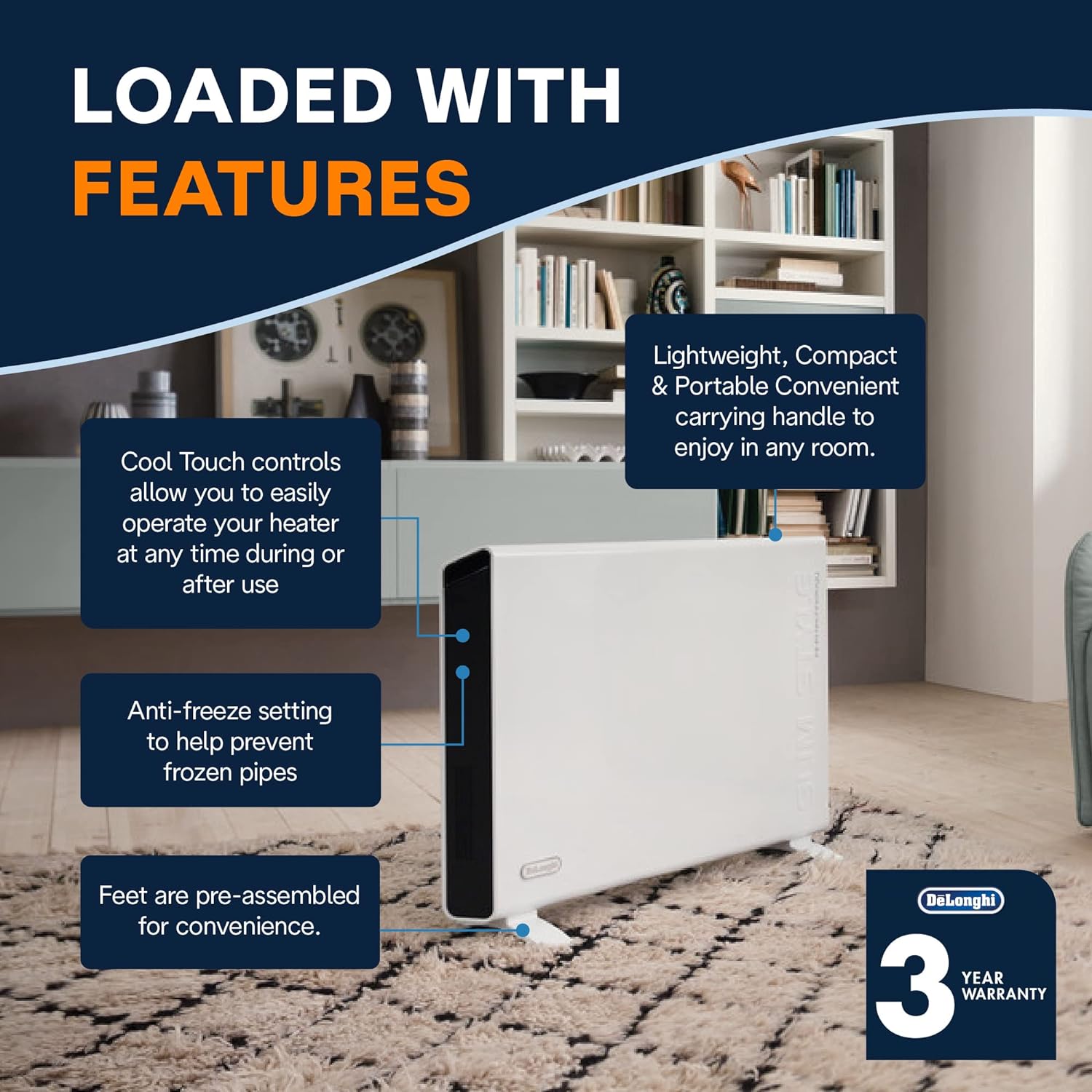 💝𝐐𝐕𝐂 𝐃𝐞𝐚𝐥𝐬 𝐨𝐧 𝐭𝐡𝐞 𝐃𝐚𝐢𝐥𝐲 - 𝐁𝐔𝐘 𝟏 𝐆𝐄𝐓 𝟏 𝐅𝐑𝐄𝐄✨De'Longhi Convection Panel Heater, Full Room Quiet 1500W