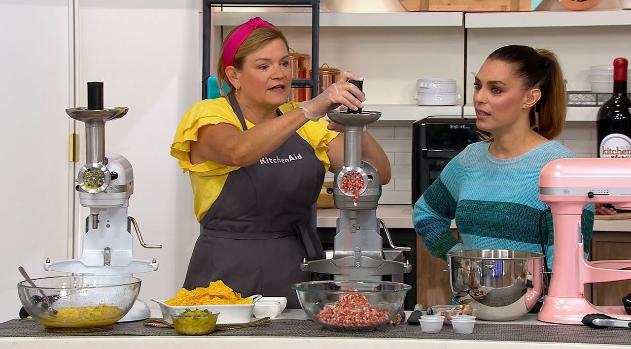 KitchenAid Metal Food Grinder Attachment with Sausage Stuffer - QVC.com