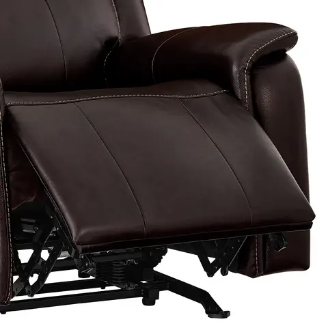 Barcalounger Bryson Leather Recliner image of open footrest