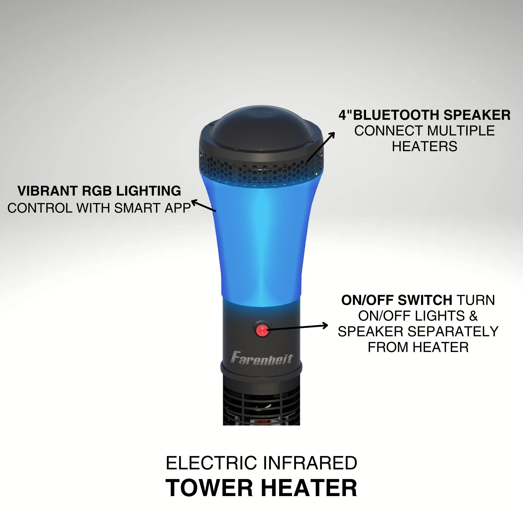 💝𝐐𝐕𝐂'𝐬 𝐁𝐥𝐚𝐜𝐤 𝐅𝐫𝐢𝐝𝐚𝐲 𝐃𝐞𝐚𝐥𝐬✨Farenheit 68" Infrared LED Tower Heater w/ Cover, Lights, & Speaker
