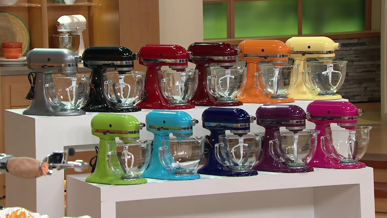 KitchenAid 5qt. 300W Tilt Head Stand Mixer w/Glass Bowl & Flex Edge on QVC