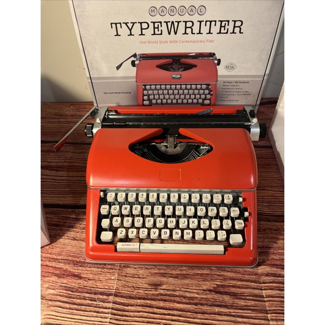 Royal Classic Metal Typewriter Keyboard Machine - Red - 79120Q Other