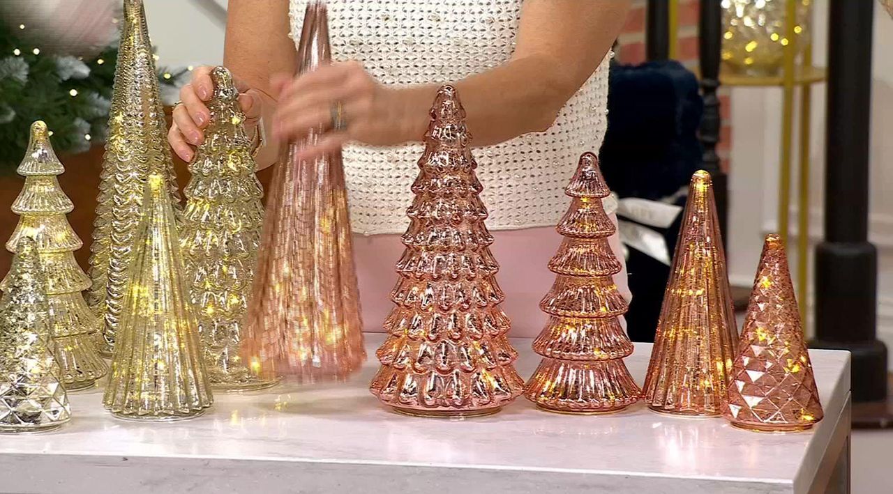 💝Last Day of Clearance!!💝BUY MORE SAVE MORE✨BFF Collection Set of 5 Illuminated Mercury Glass Trees