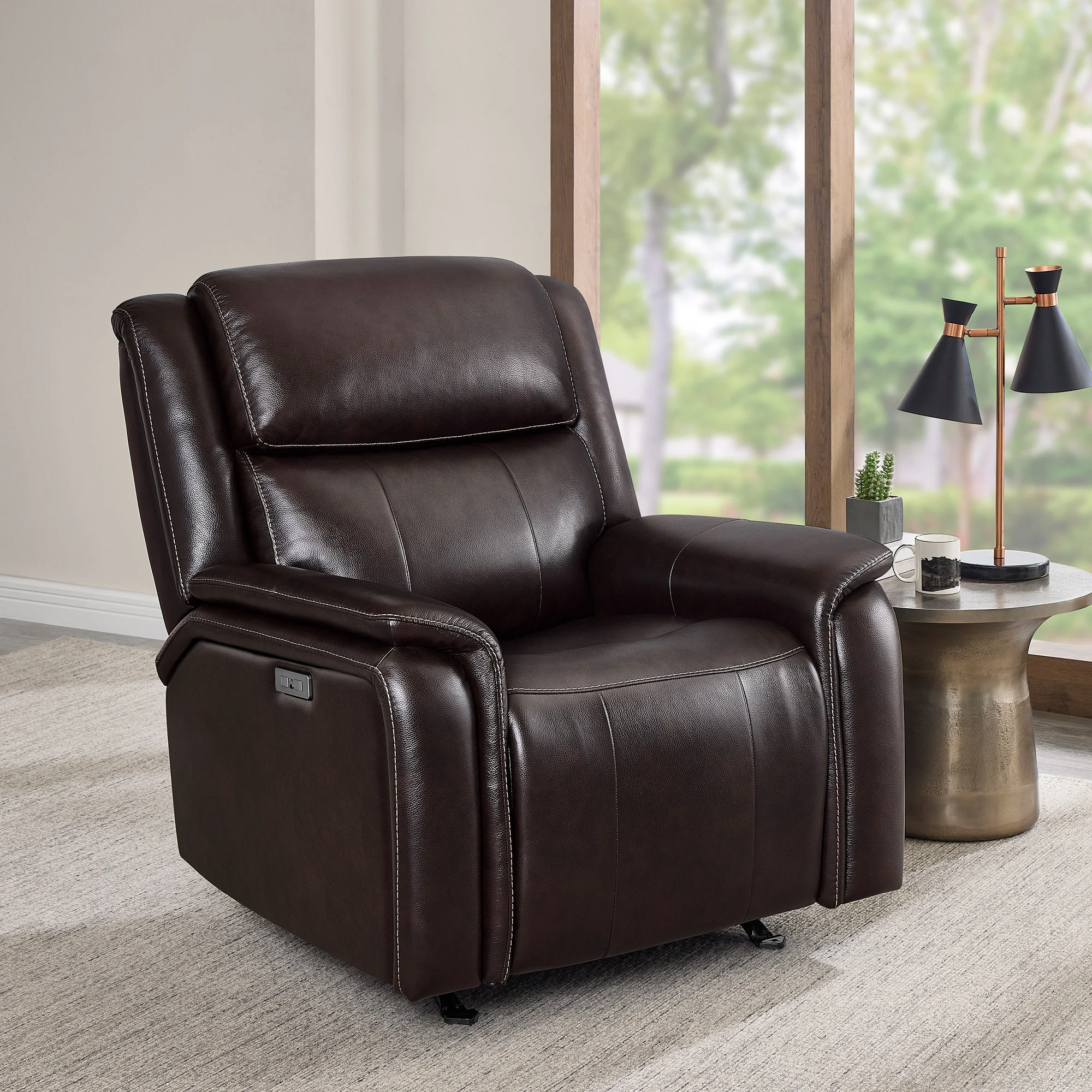 🔥This Week's Special Clearance Sale🔥Barcalounger Bryson Leather Power Rocker Recliner with Power Adjustable Headrest