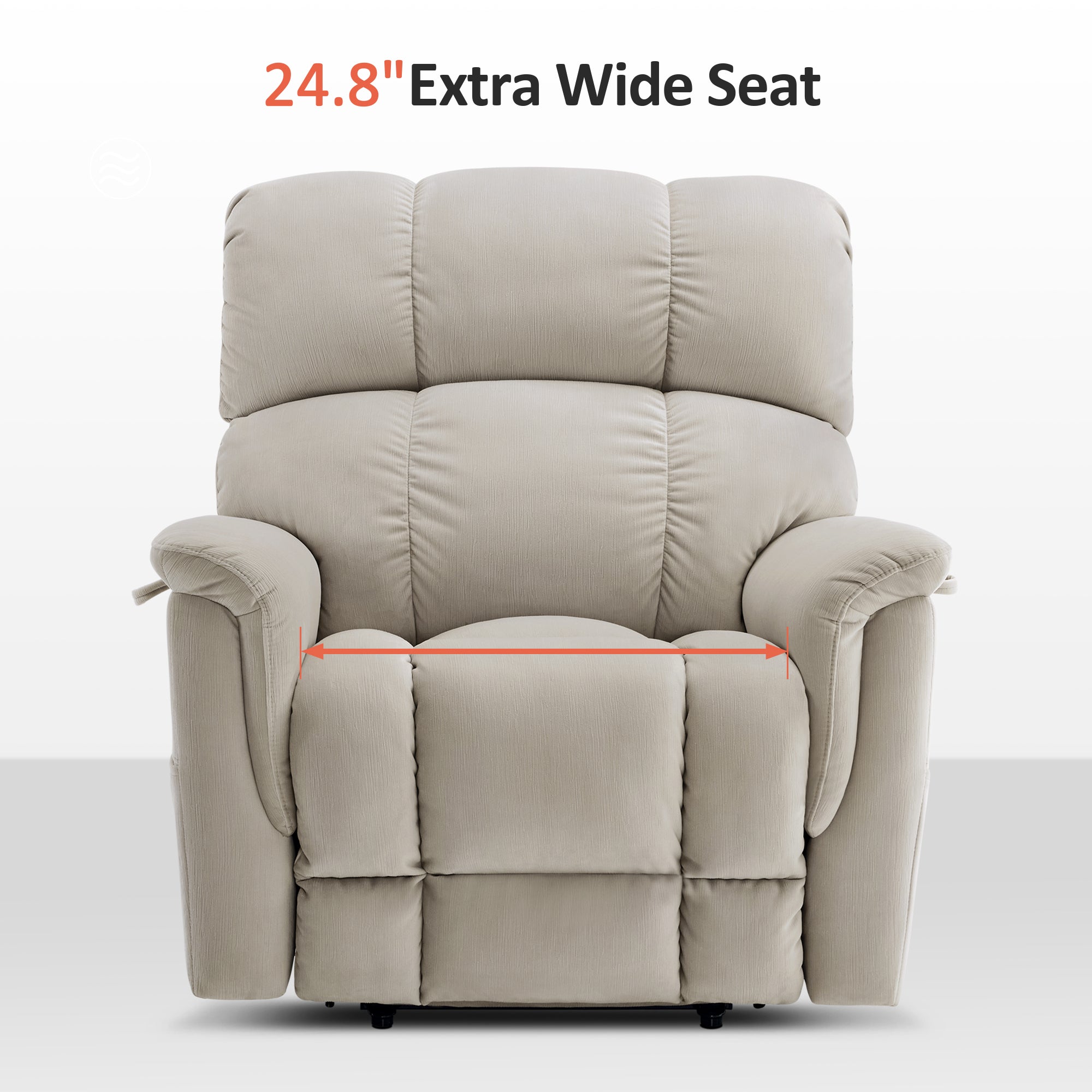 Dual Motor Power Lift Recliner Chair for Elderly,  Massage and Lumbar&seat Heating, Fabric R7166