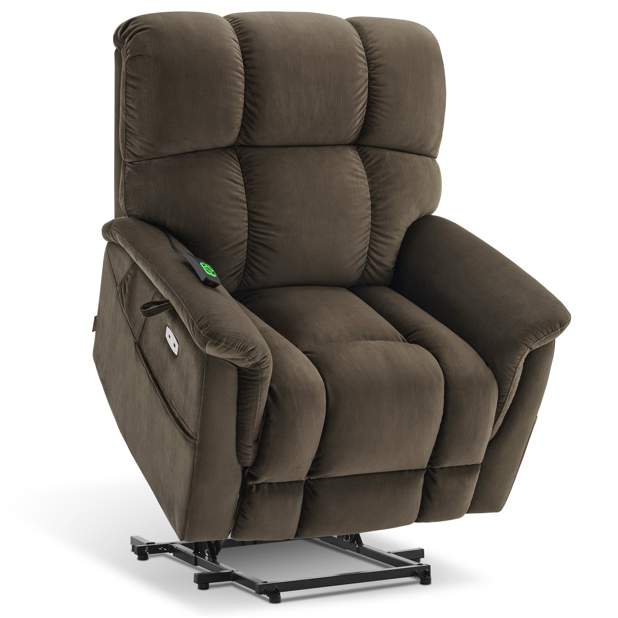 Dual Motor Power Lift Recliner Chair for Elderly,  Massage and Lumbar&seat Heating, Fabric R7166