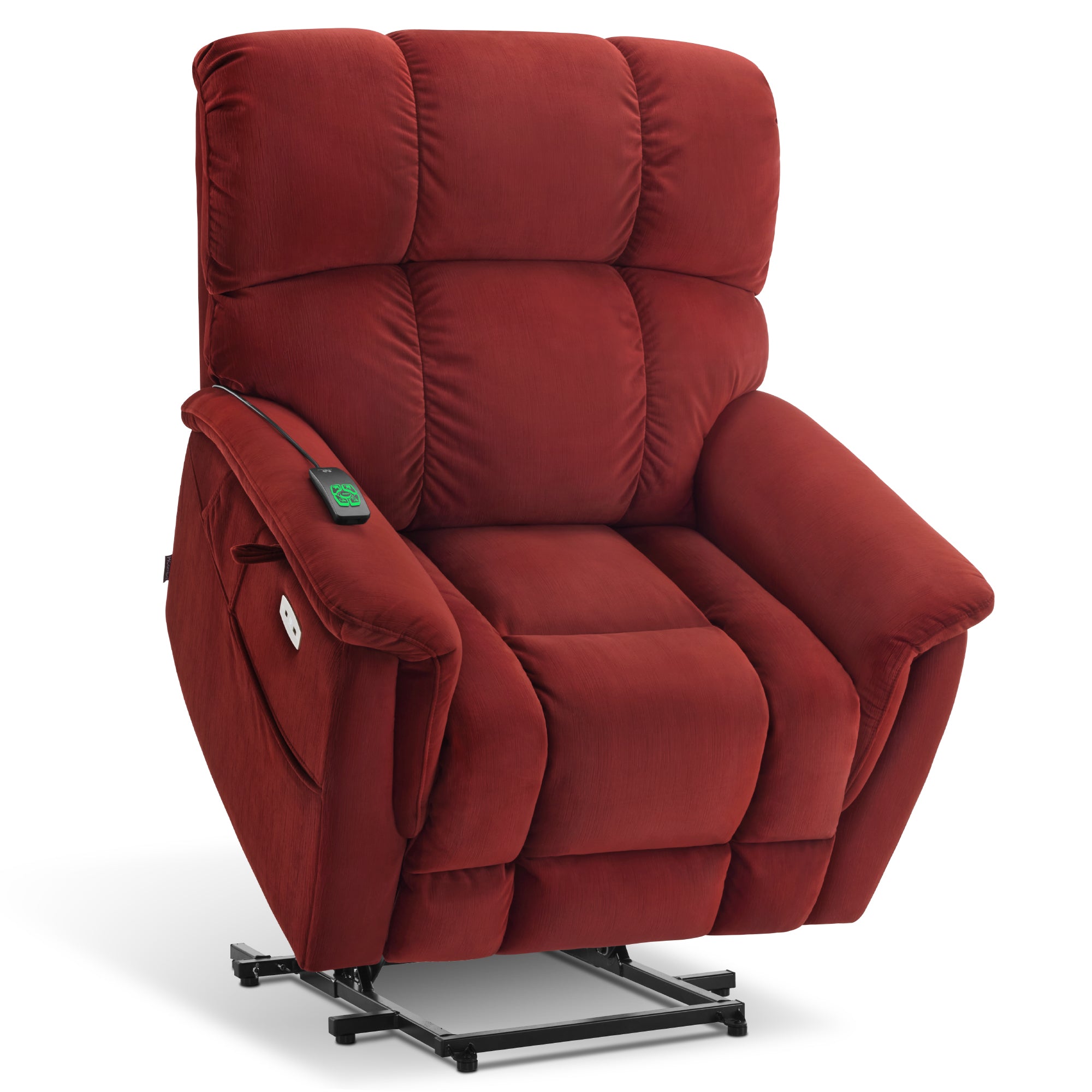 Dual Motor Power Lift Recliner Chair for Elderly,  Massage and Lumbar&seat Heating, Fabric R7166