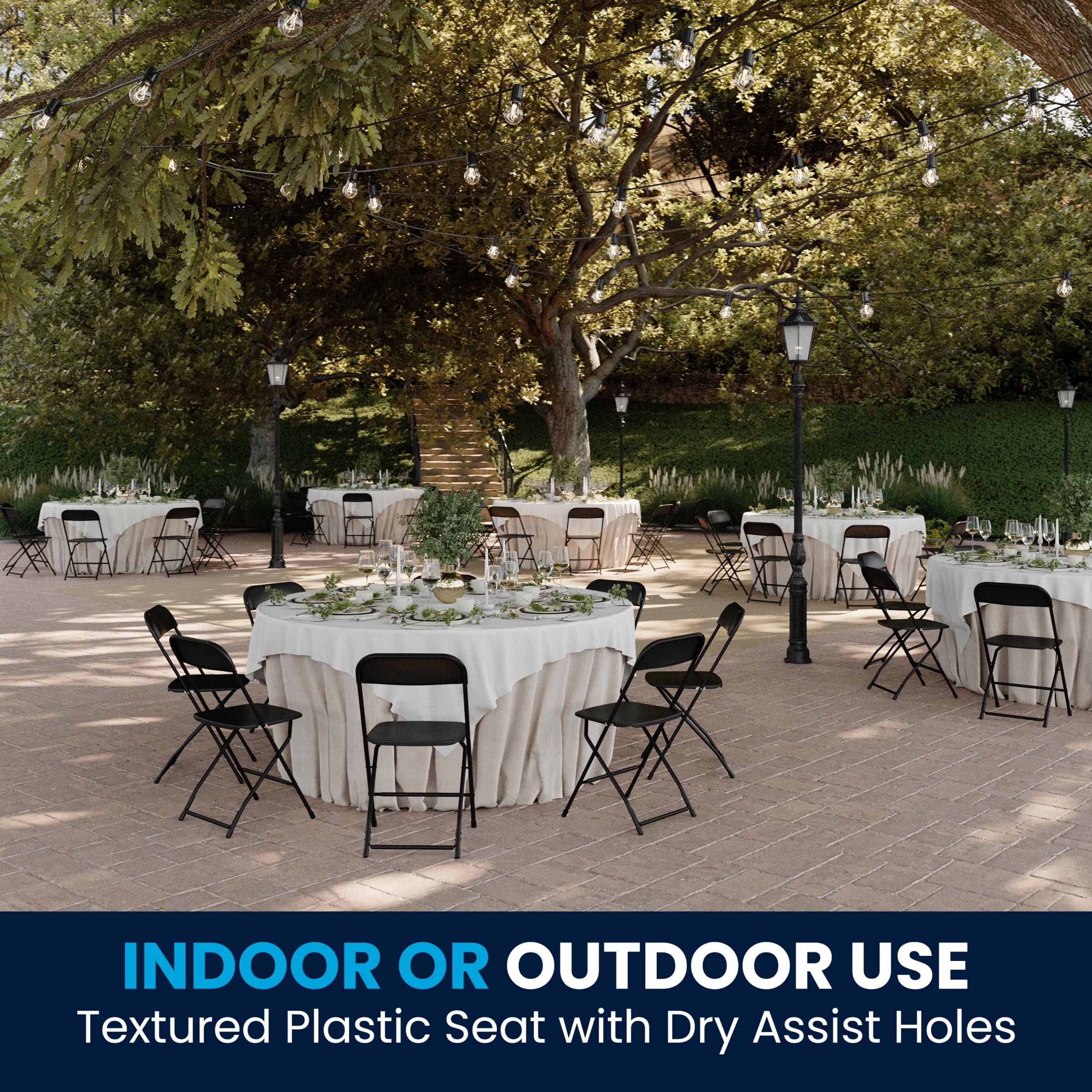 10 -Pack White Commercial/Residential Standard Folding Chair with Solid Seat