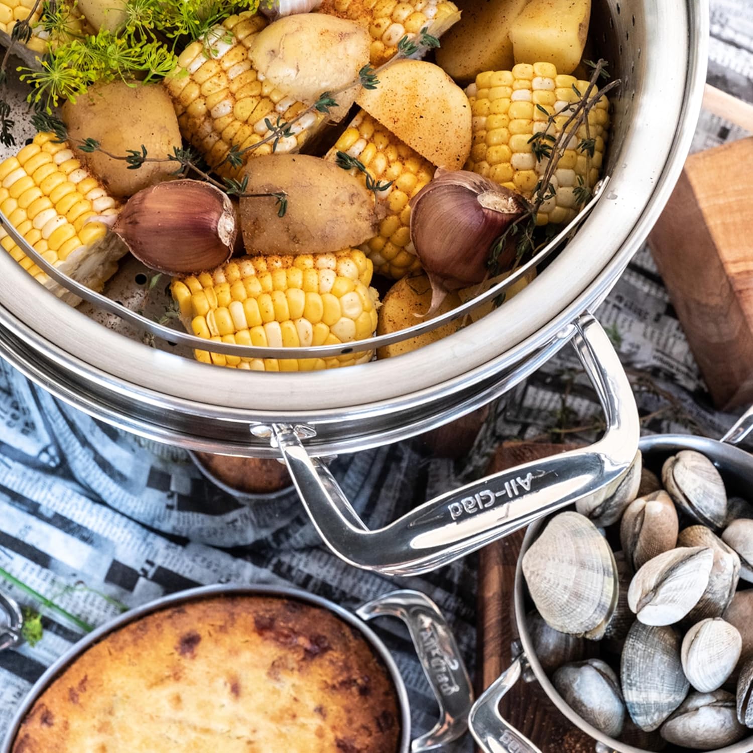 🎁𝐂𝐡𝐫𝐢𝐬𝐭𝐦𝐚𝐬 𝐒𝐚𝐥𝐞 Now🌲All-Clad Stainless Steel 8-qt Covered Multi-Cooker, Insert & Basket