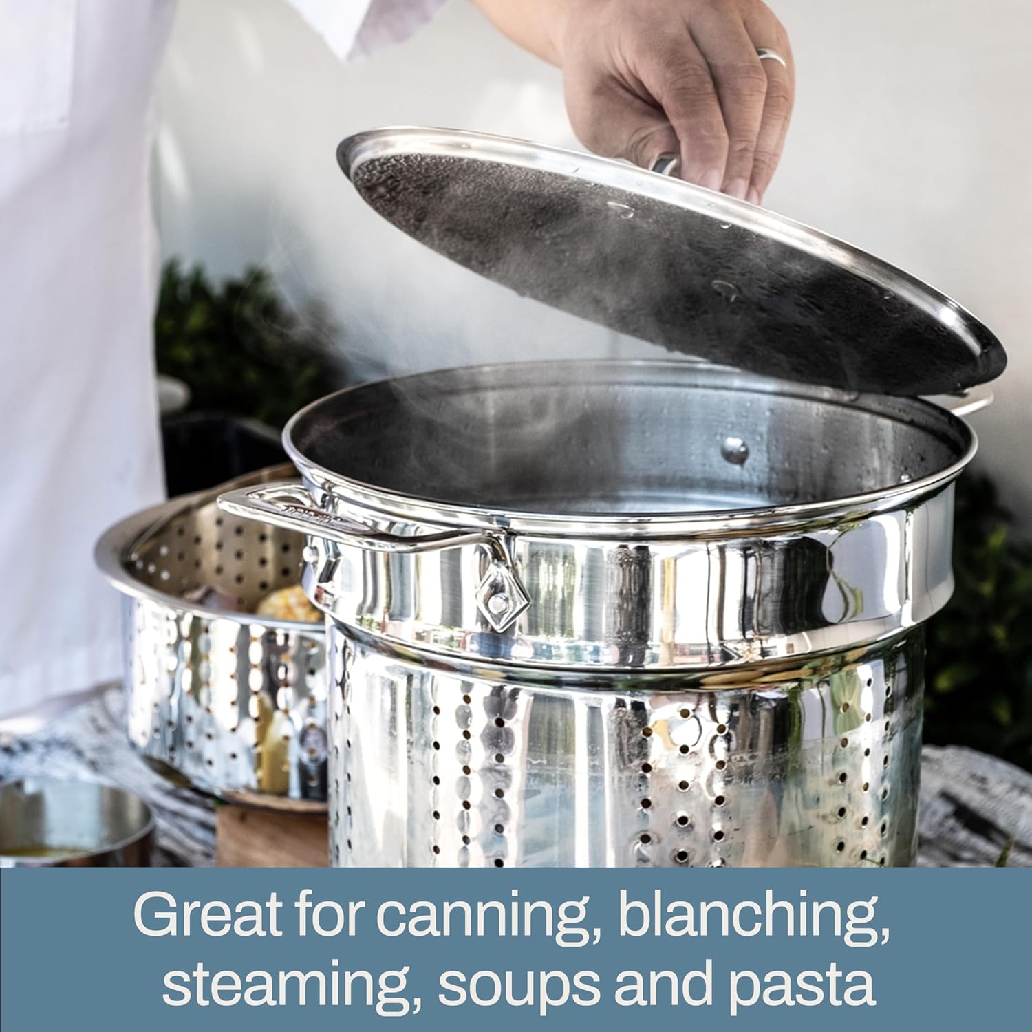 🎁𝐂𝐡𝐫𝐢𝐬𝐭𝐦𝐚𝐬 𝐒𝐚𝐥𝐞 Now🌲All-Clad Stainless Steel 8-qt Covered Multi-Cooker, Insert & Basket