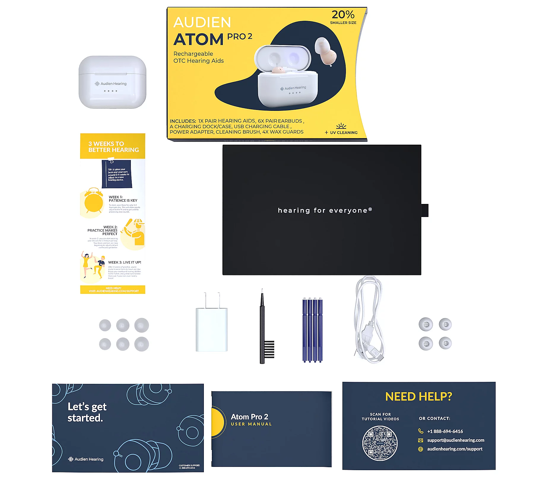 🎄Today's Special Value🎁Audien Set of 2 Atom Pro 2 Hearing Aids & Protection Plan