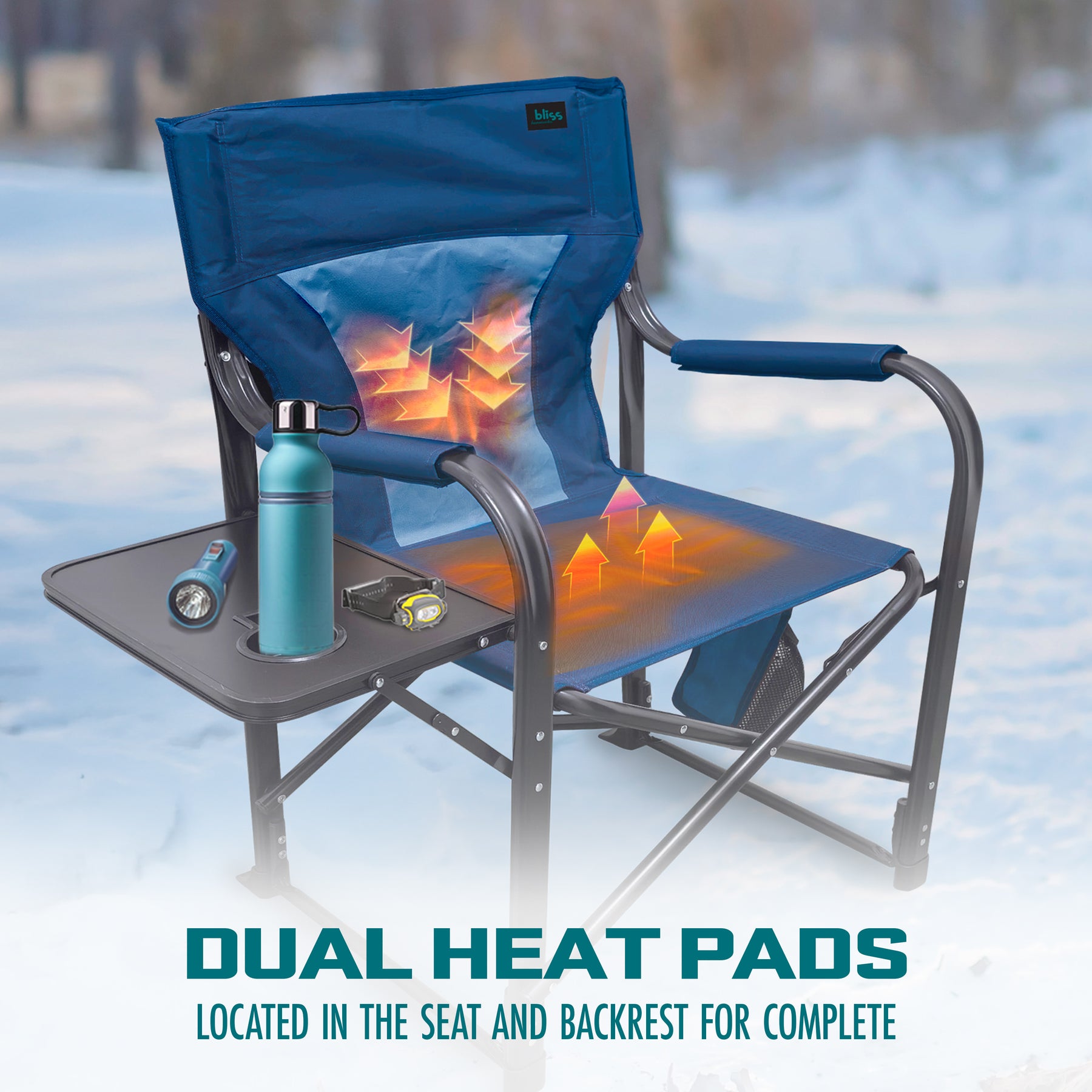 💝𝐐𝐕𝐂'𝐬 𝐁𝐥𝐚𝐜𝐤 𝐅𝐫𝐢𝐝𝐚𝐲 𝐃𝐞𝐚𝐥𝐬  - 𝐁𝐔𝐘 𝟐 𝐆𝐄𝐓 𝟐 𝐅𝐑𝐄𝐄✨Paradise by Bliss 24v Heated Director's Chair w/Table + Battery