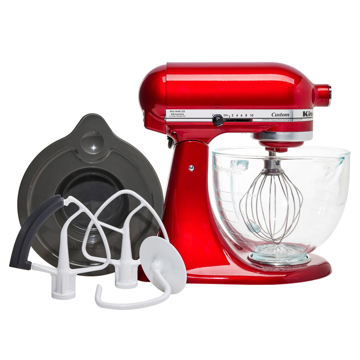 KitchenAid 5-Quart Stand Mixer with Glass Bowl and Flex Edge Beater -  21214647 | HSN