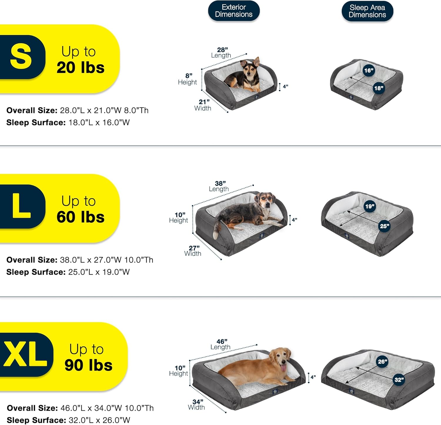 💝𝐐𝐕𝐂 𝐃𝐞𝐚𝐥𝐬 𝐨𝐧 𝐭𝐡𝐞 𝐃𝐚𝐢𝐥𝐲✨Serta Gel Memory Foam Quilted Ortho Couch Dog Bed