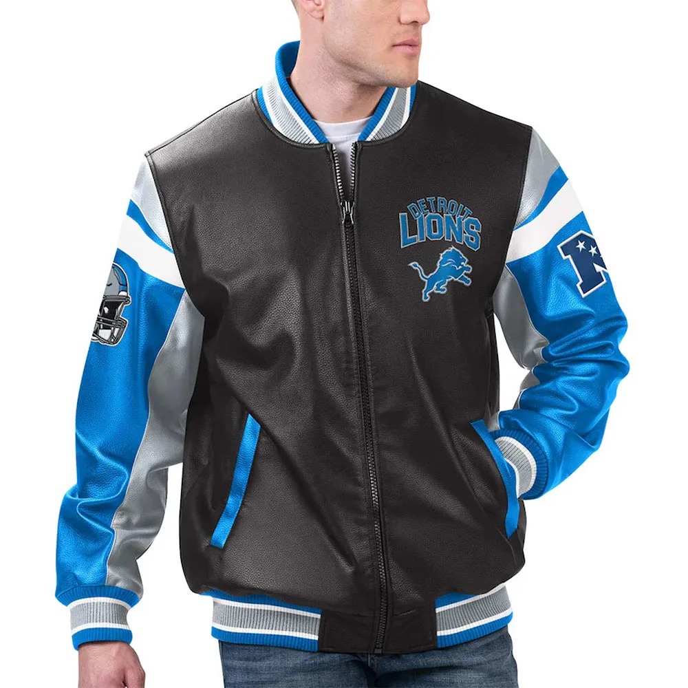 💝💝Last day of clearance!!💝Buy more, save more✨Licensed NFL Men's Faux Leather Varsity Jacket