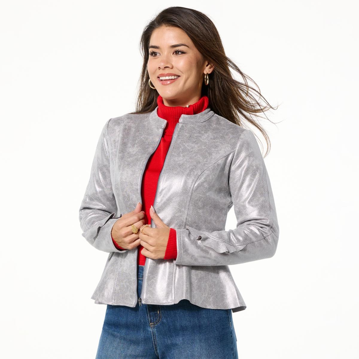 💝𝐐𝐕𝐂 𝐃𝐞𝐚𝐥𝐬 𝐨𝐧 𝐭𝐡𝐞 𝐃𝐚𝐢𝐥𝐲 ✨C Wonder by Christian Siriano Metallic Knit Ruffle Jacket