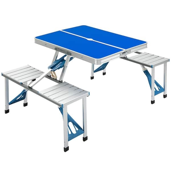 💝𝐐𝐕𝐂 𝐃𝐞𝐚𝐥𝐬 𝐨𝐧 𝐭𝐡𝐞 𝐃𝐚𝐢𝐥𝐲 - 𝐁𝐮𝐲 𝟐 𝐆𝐞𝐭 𝟐 𝐅𝐫𝐞𝐞✨Outsunny 54" Portable Camping Table with 4 seat Wooden Portable Folding Picnic Table Set with Umbrella Hole