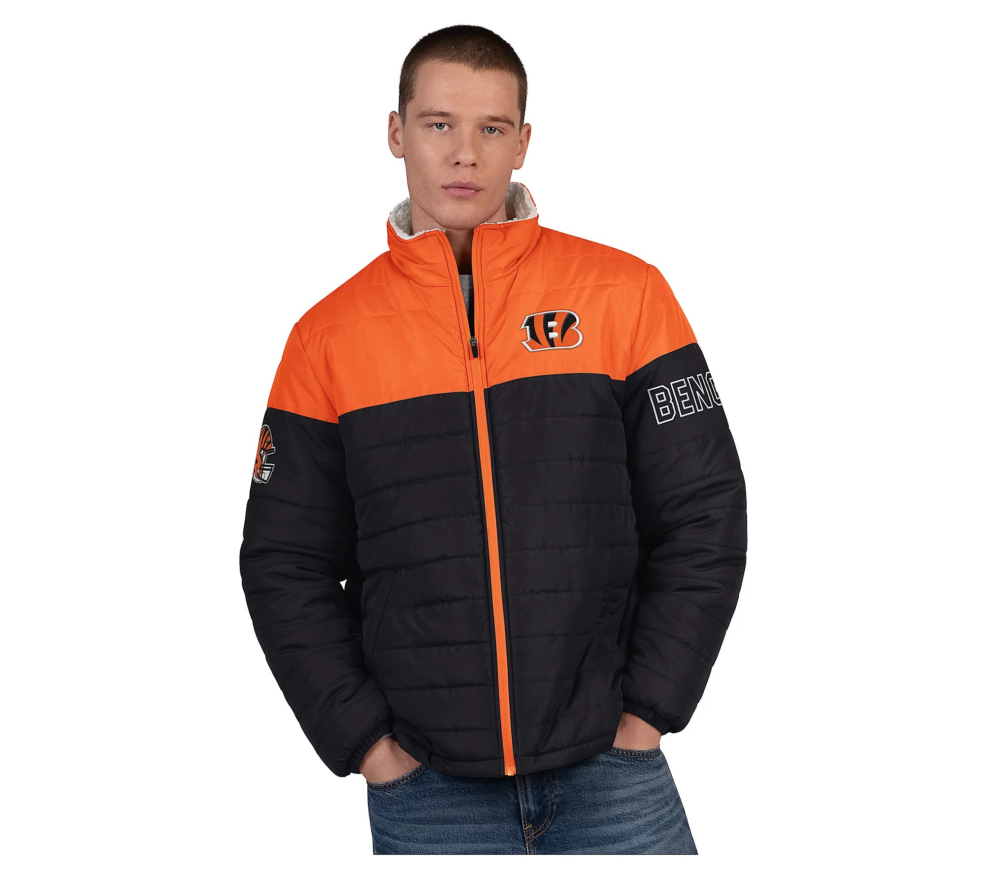 💝𝐐𝐕𝐂'𝐬 𝐁𝐥𝐚𝐜𝐤 𝐅𝐫𝐢𝐝𝐚𝐲 𝐃𝐞𝐚𝐥𝐬 - 𝐁𝐮𝐲 𝟏 𝐆𝐞𝐭 𝟏 𝐅𝐫𝐞𝐞✨NFL Officially Licensed Men's Polyfilled Sherpa Lined Jacket