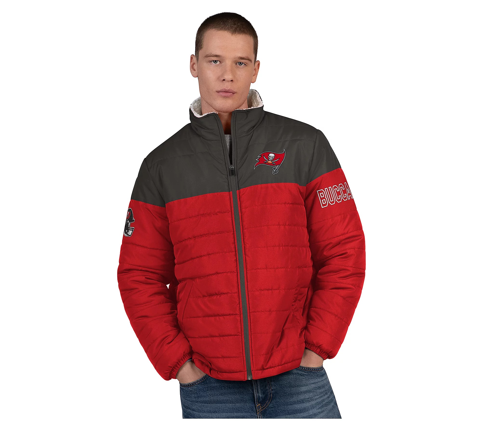 💝𝐐𝐕𝐂'𝐬 𝐁𝐥𝐚𝐜𝐤 𝐅𝐫𝐢𝐝𝐚𝐲 𝐃𝐞𝐚𝐥𝐬 - 𝐁𝐮𝐲 𝟏 𝐆𝐞𝐭 𝟏 𝐅𝐫𝐞𝐞✨NFL Officially Licensed Men's Polyfilled Sherpa Lined Jacket