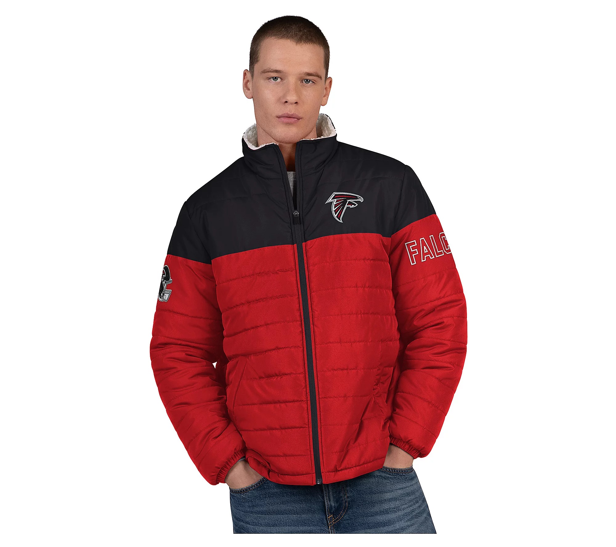 💝𝐐𝐕𝐂'𝐬 𝐁𝐥𝐚𝐜𝐤 𝐅𝐫𝐢𝐝𝐚𝐲 𝐃𝐞𝐚𝐥𝐬 - 𝐁𝐮𝐲 𝟏 𝐆𝐞𝐭 𝟏 𝐅𝐫𝐞𝐞✨NFL Officially Licensed Men's Polyfilled Sherpa Lined Jacket