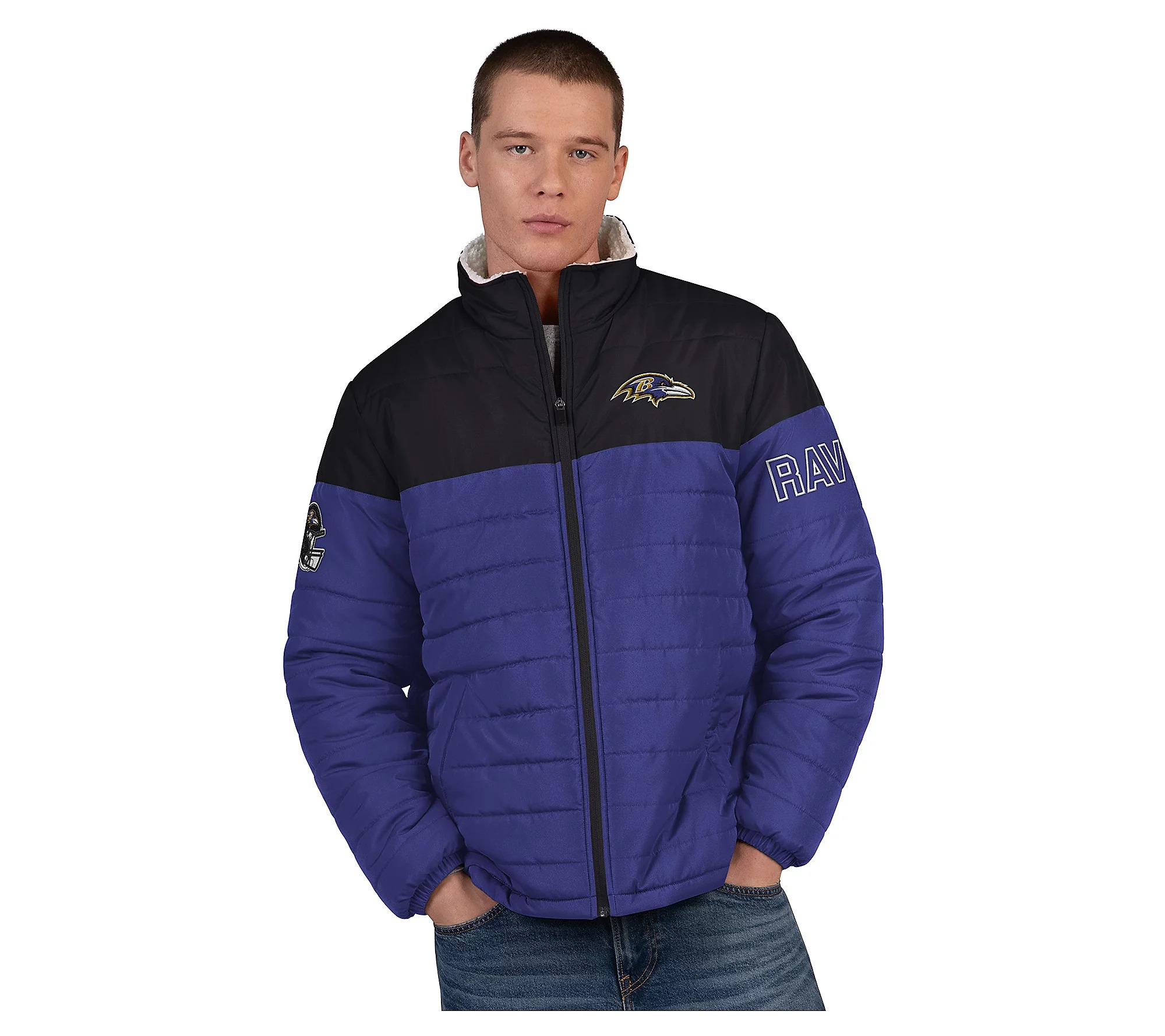 💝𝐐𝐕𝐂'𝐬 𝐁𝐥𝐚𝐜𝐤 𝐅𝐫𝐢𝐝𝐚𝐲 𝐃𝐞𝐚𝐥𝐬 - 𝐁𝐮𝐲 𝟏 𝐆𝐞𝐭 𝟏 𝐅𝐫𝐞𝐞✨NFL Officially Licensed Men's Polyfilled Sherpa Lined Jacket